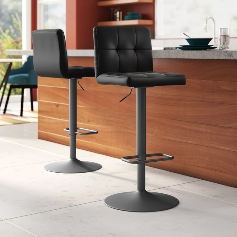 Ebern Designs Jakobe Swivel Adjustable Height Bar Stool & Reviews Wayfair